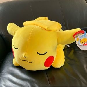 Pokemon 18” Sleeping PIKACHU Plush Soft Large Pillow New With Tags!